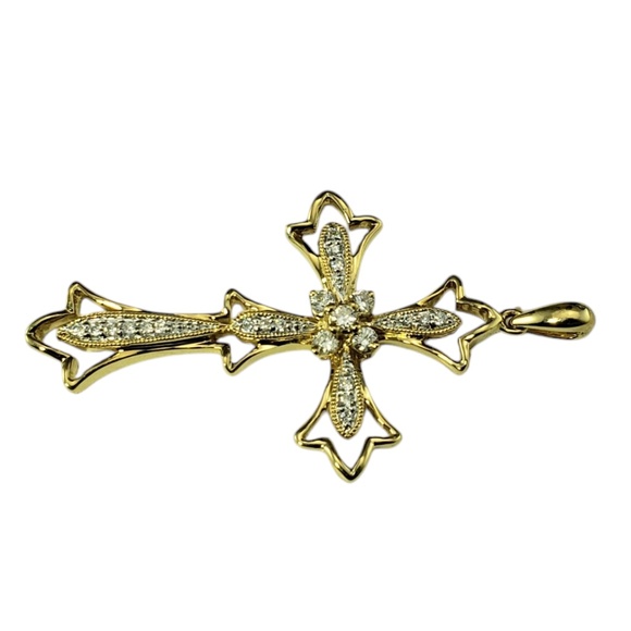 18 Karat Yellow Gold and Diamond Cross Pendant #20505 - Picture 2 of 8